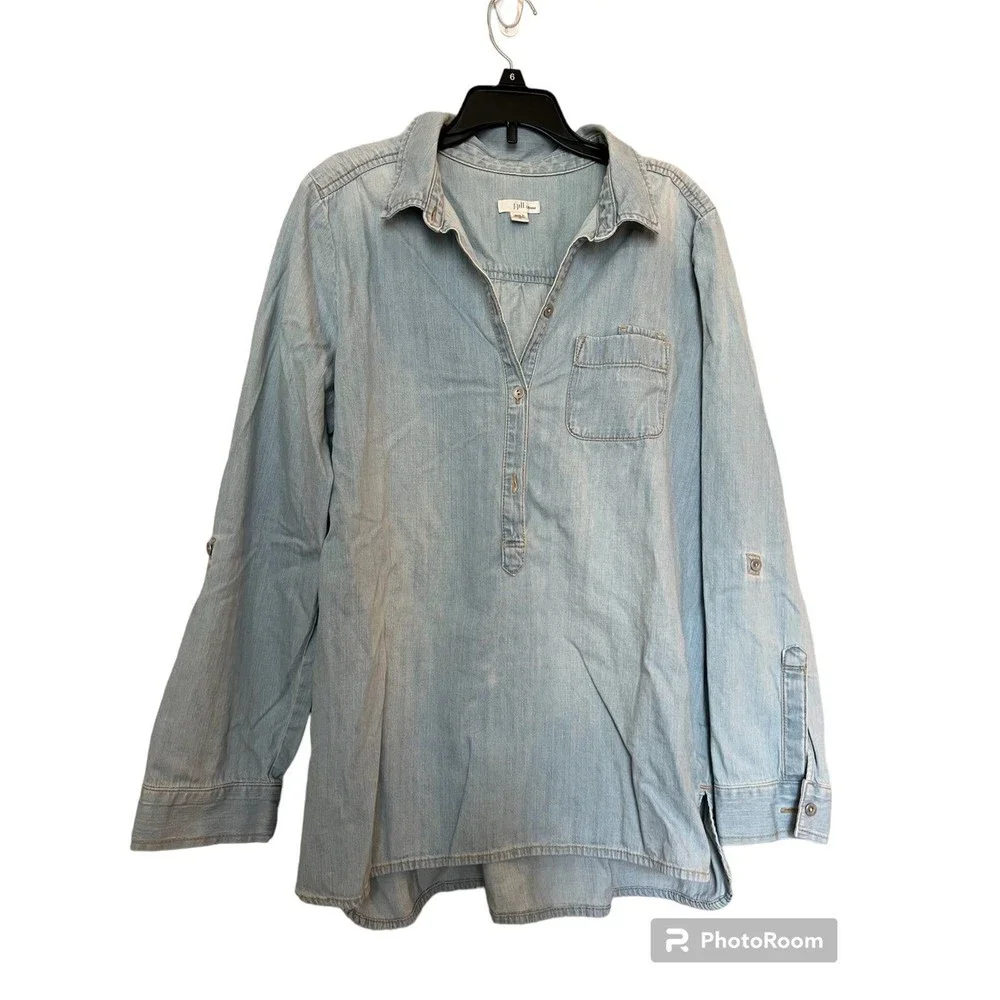 J. Jill Denim light wash denim tunic size M - Picture 1 of 5